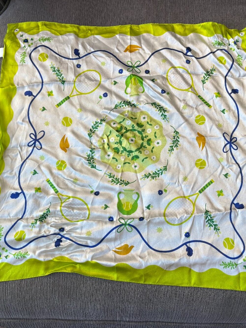 US Open 2026 Dove tennis 100% silk scarf exclusive